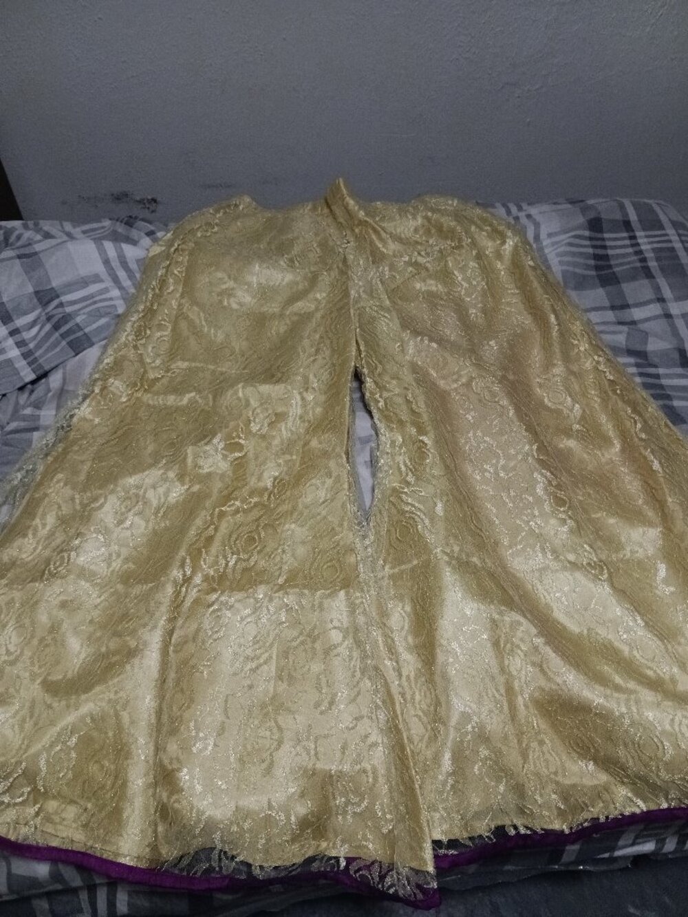 Handmade Gold Lace Indian Palozzo Pants